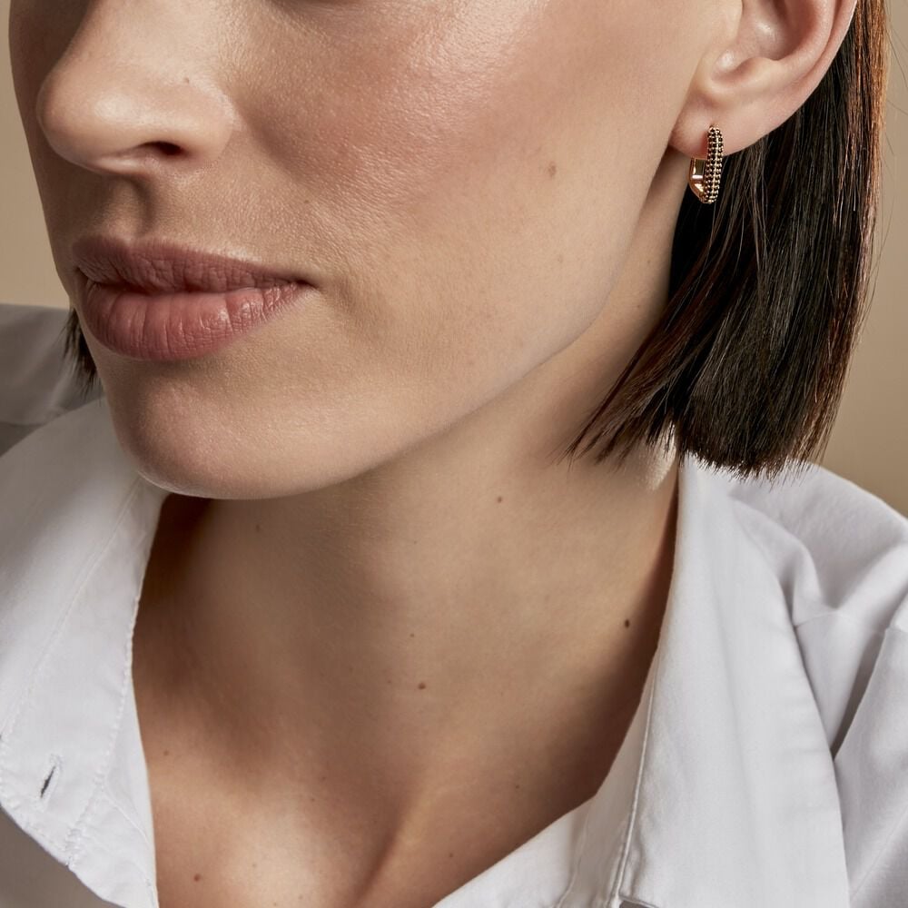 Créoles Ileen Plaqué Or Jaune Oxyde De Zirconium - Créoles Femme | Marc Orian