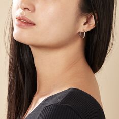Créoles Argent Blanc Olympia - Boucles d'oreilles Créoles Femme | Marc Orian