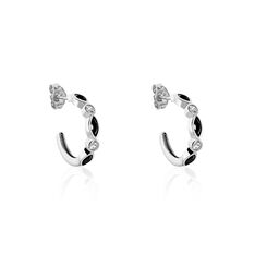 Creoles Ouvertes Argent Herbaud Oxydes De Zirconium - Boucles d'oreilles Créoles Femme | Marc Orian