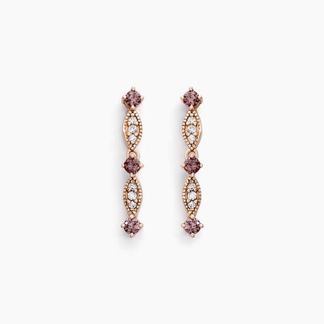 Boucles D'oreilles Pendantes Eugenie Argent Rose Oxyde De Zirconium - Pendantes Femme | Marc Orian