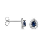 Boucles D'oreilles Puces Or Blanc Elheme Saphir - Puces Femme | Marc Orian