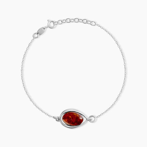 Bracelet Hilda Argent Blanc Ambre - Bracelets chaînes Femme | Marc Orian