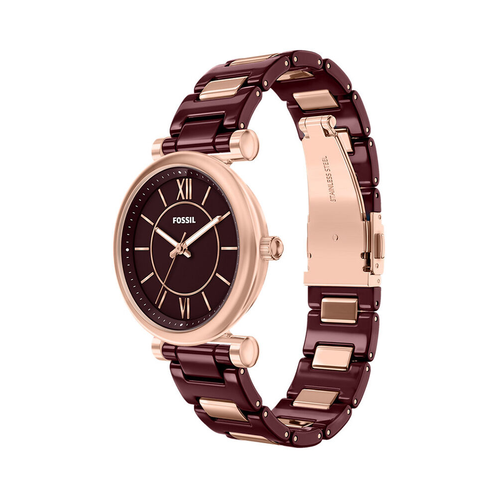 Montre Fossil Carlie 38 Bordeaux - Montres &eacute;tanches Femme | Marc Orian