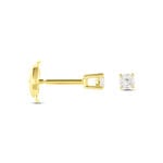 Boucles D'oreilles Puces Or Jaune Victoria Diamants - Puces Femme | Marc Orian