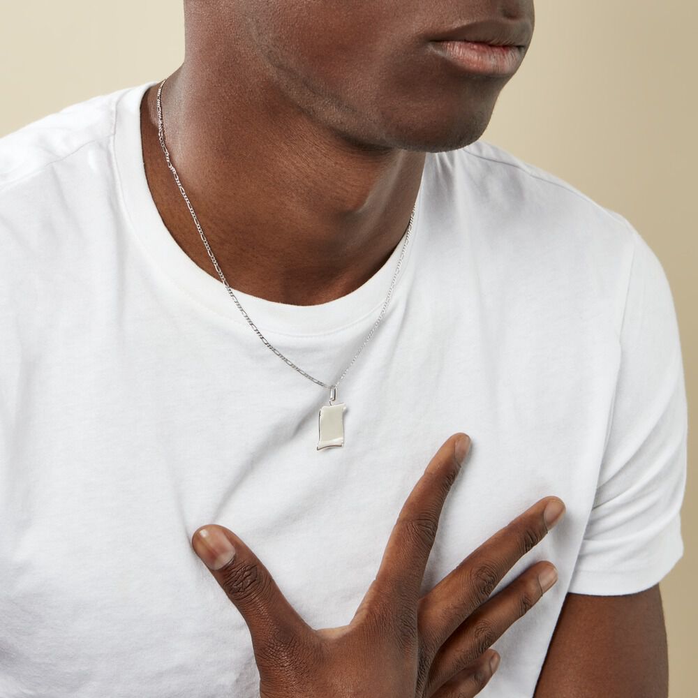 Pendentif Parchemin Argent Blanc - Bijoux personnalisés Homme | Marc Orian