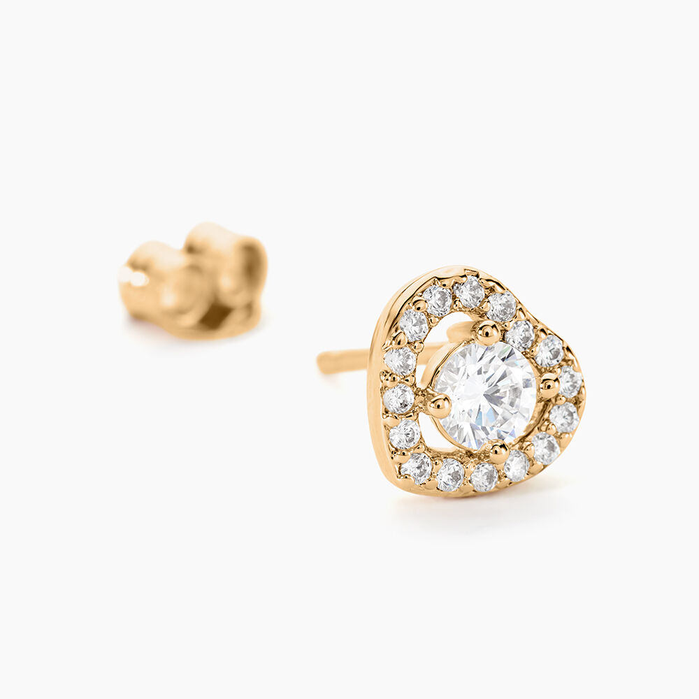 Boucles D'oreilles Puces Alais Plaqué Or Jaune Oxyde De Zirconium - Puces Femme | Marc Orian