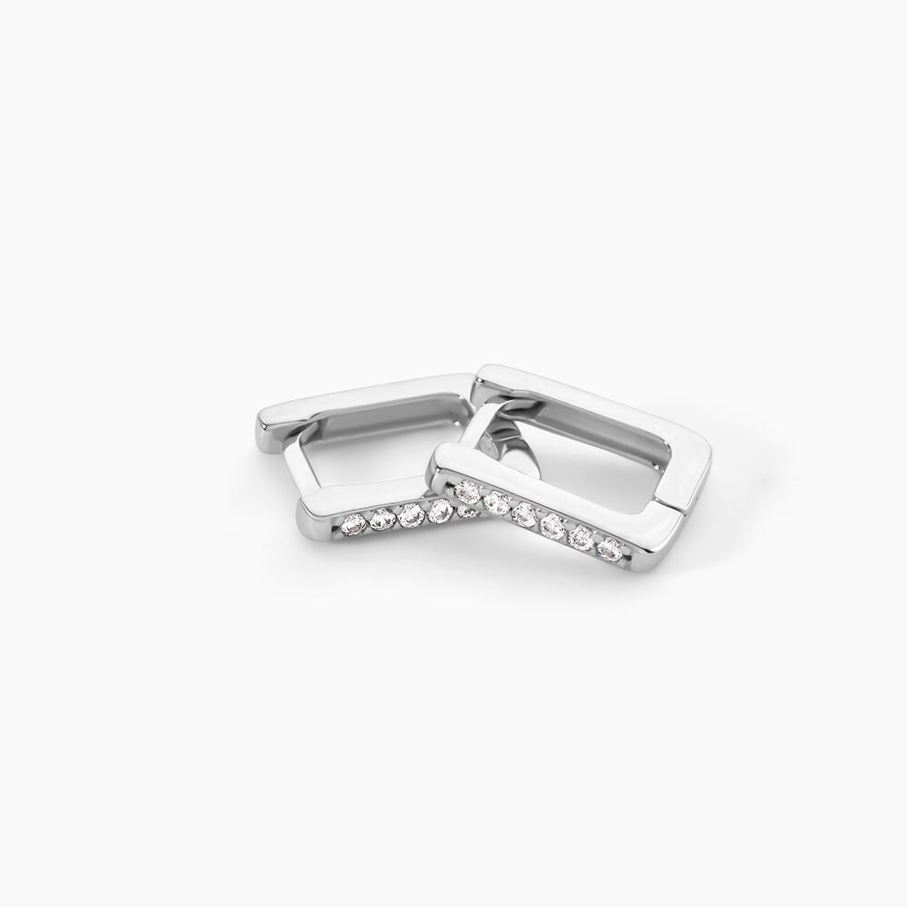 Cr&eacute;oles Keiko Argent Blanc Oxyde De Zirconium - Cr&eacute;oles Femme | Marc Orian