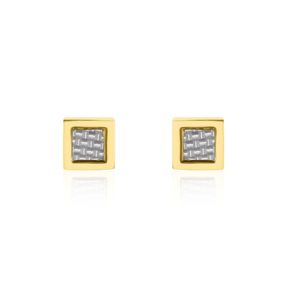 Boucles D'oreilles Puces Phebus Him Acier Doré Carbone - Puces Homme | Marc Orian