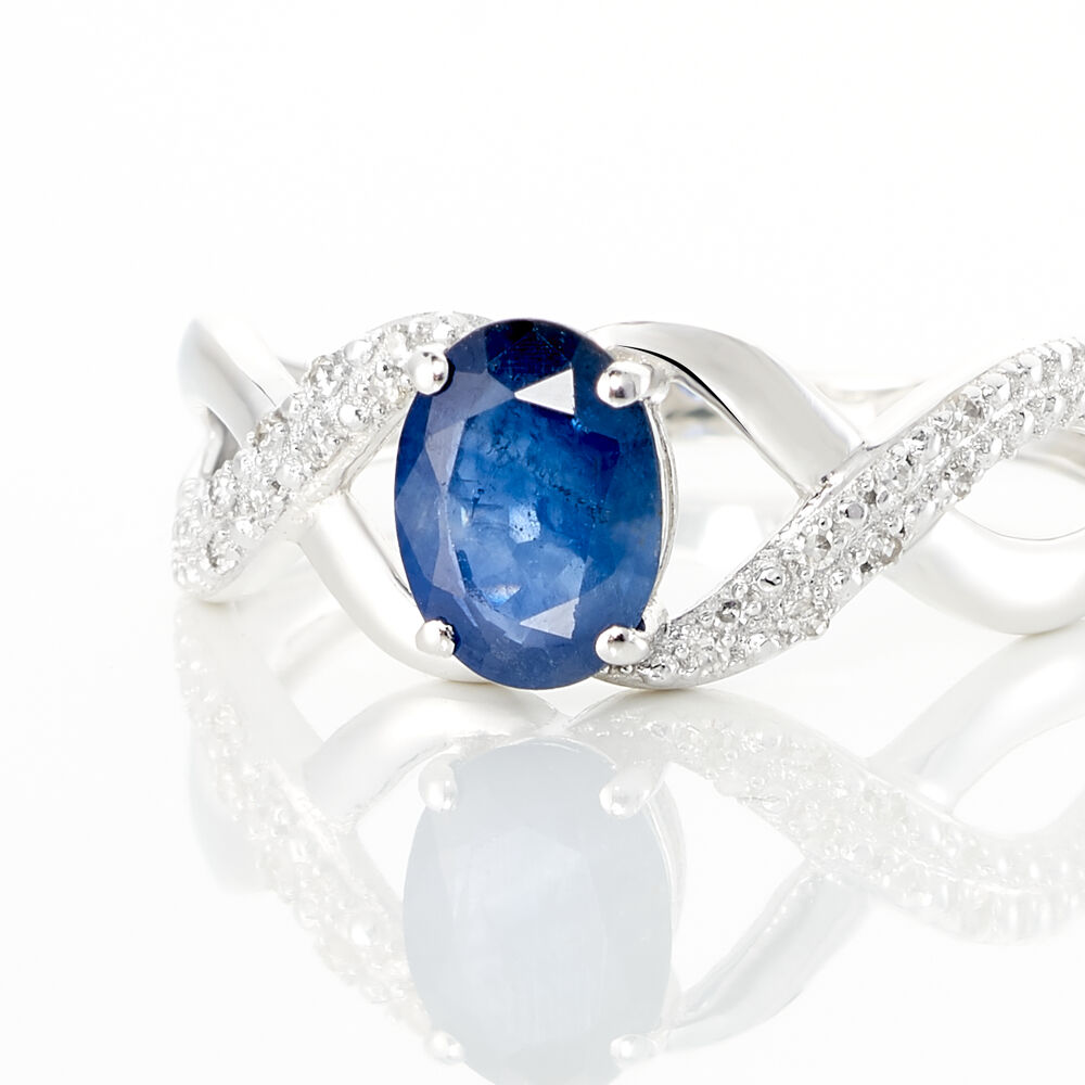 Bague Jess Or Blanc Saphir Et Diamant - Solitaires Femme | Marc Orian