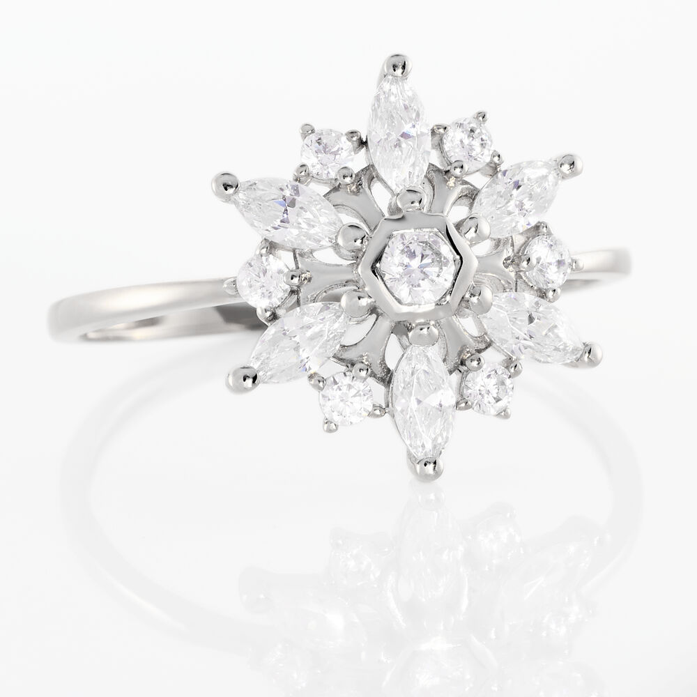 Bague Allassane Or Blanc Oxyde De Zirconium - Bagues avec pierre Femme | Marc Orian