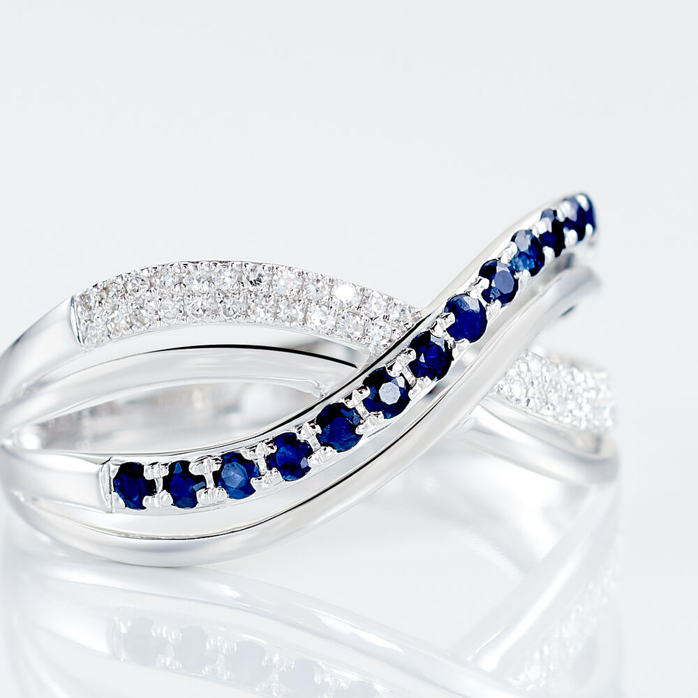 Bague Or Blanc Maudy Saphirs Diamants - Bagues vintage Femme | Marc Orian