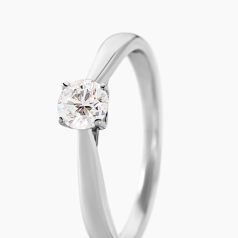 Bague Solitaire Vicoeuria Or Blanc Diamant Synth&eacute;tique - Parures de mariage Femme | Marc Orian