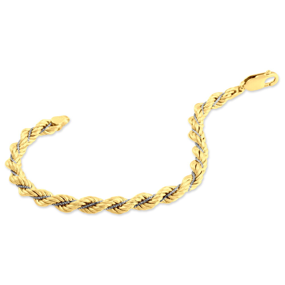 Bracelet Jerryenne Maille Corde Et Venitienne Or Bicolore - Bracelets mailles Femme | Marc Orian