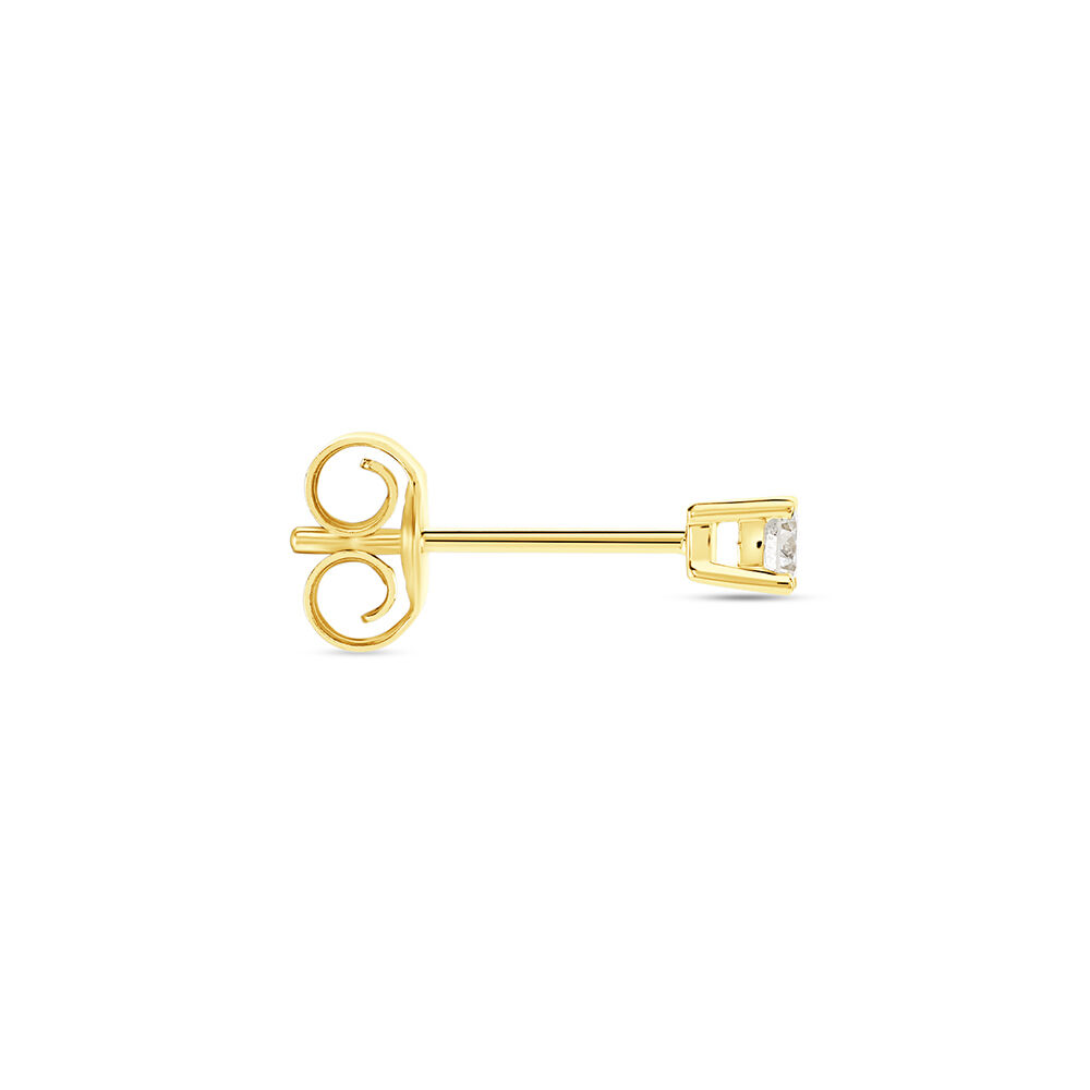 Boucle D'oreille Puce Unitaire Victoria Or Jaune Diamant - Puces Famille | Marc Orian