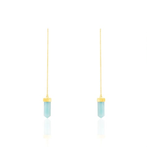 Boucles D'oreilles Pendantes Pierres Brutes Or Jaune Amazonite - Pendantes Femme | Marc Orian