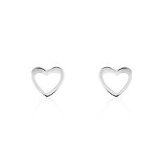 Boucles D'oreilles Puces Anne-maudae Coeurs Or Blanc - Clous d'oreilles Femme | Marc Orian