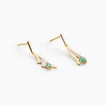 Boucles D'Oreilles Pendantes Usha Or Jaune Emeraude - Pendantes Femme | Marc Orian