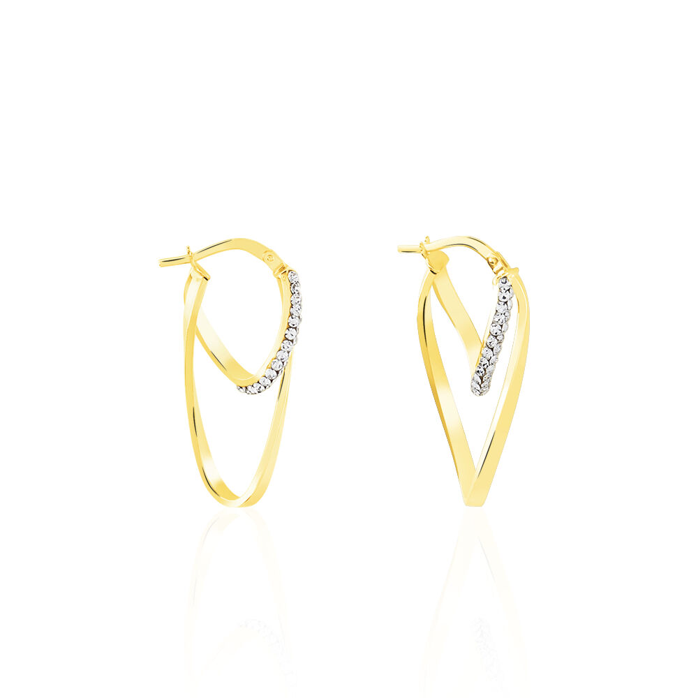 Cr&eacute;oles Luna Or Jaune Strass - Cr&eacute;oles Femme | Marc Orian