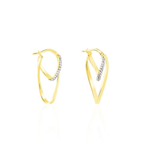 Cr&eacute;oles Luna Or Jaune Strass - Cr&eacute;oles Femme | Marc Orian