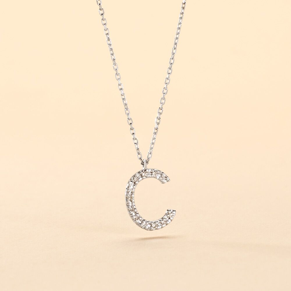 Collier Oran Or Blanc Diamant - Colliers avec pierres Femme | Marc Orian