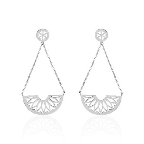 Boucles D'oreilles Pendantes Auxane Acier Blanc - Pendantes Femme | Marc Orian