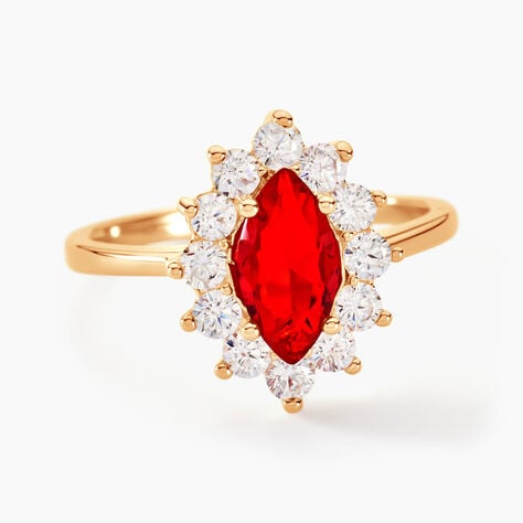 Bague Lisea Plaqu&eacute; Or Jaune Verre Et Oxyde De Zirconium - Bijoux fantaisie Femme | Marc Orian