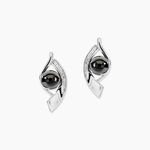 Boucles D'oreilles Pendantes Sharon Argent Blanc C&eacute;ramique Et Oxyde - Pendantes Femme | Marc Orian