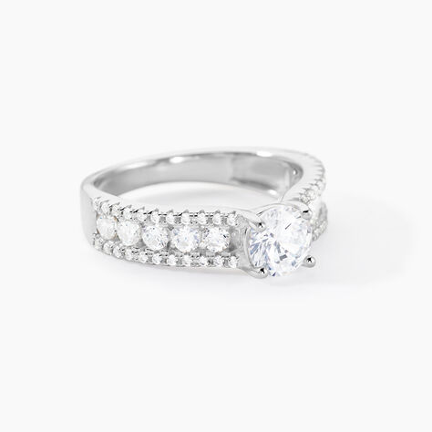 Bague Solitaire Hamane Argent Blanc Oxyde De Zirconium - Bijoux fantaisie Femme | Marc Orian