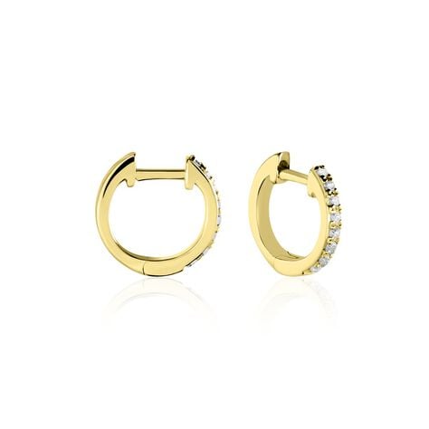 Créoles Or Jaune Aryana Diamants - Boucles d'oreilles pierres précieuses Femme | Marc Orian