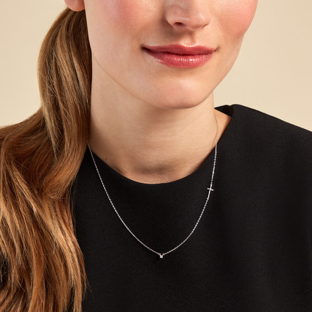 Collier Eloa Argent Blanc Oxyde De Zirconium - Colliers avec pierres Femme | Marc Orian