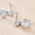 Boucles D'oreilles Puces Tibby Argent Blanc Oxyde De Zirconium - Puces Femme | Marc Orian