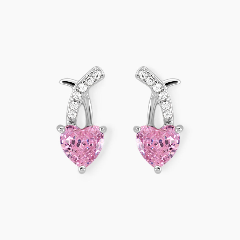 Boucles D'oreilles Puces Argent Blanc Avalon Oxyde De Zirconium - Puces Femme | Marc Orian
