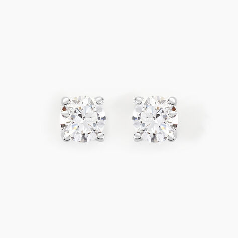 Boucles D'oreilles Puces Aphrodite Or Blanc Diamant - Puces Famille | Marc Orian