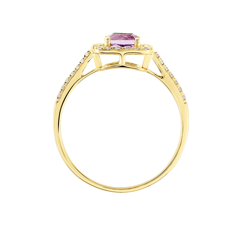 Bague Adrienna Or Jaune Am&eacute;thyste Oxyde De Zirconium - Bagues pierres fines Femme | Marc Orian