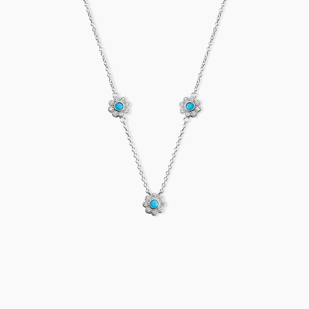 Collier Aurel Argent Blanc Turquoise Oxyde De Zirconium - Colliers avec pierres Femme | Marc Orian