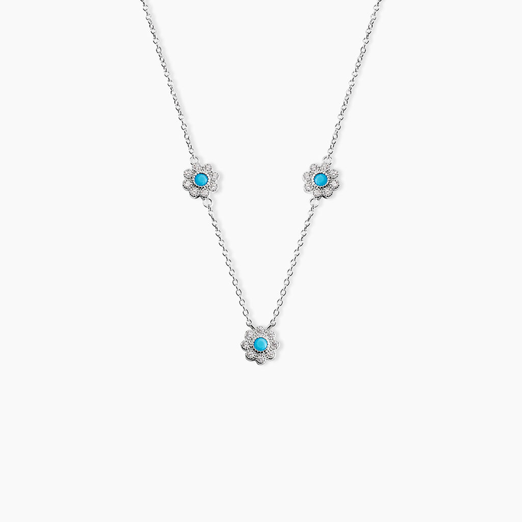 Collier Aurel Argent Blanc Turquoise Oxyde De Zirconium - Colliers avec pierres Femme | Marc Orian
