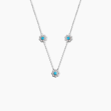 Collier Aurel Argent Blanc Turquoise Oxyde De Zirconium - Colliers avec pierres Femme | Marc Orian
