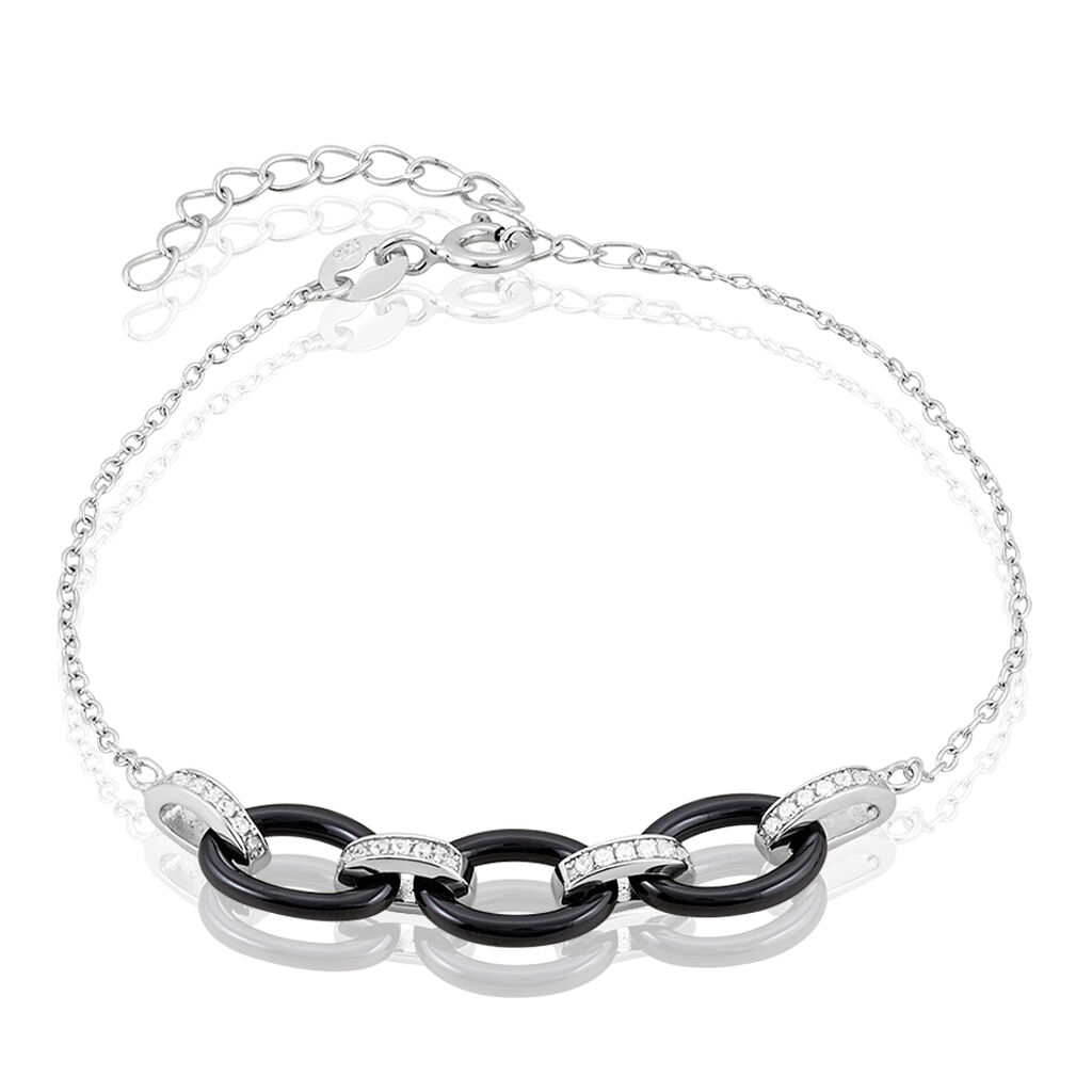 Bracelet Nowell Argent Blanc Oxyde De Zirconium Et Céramique - Bracelets chaînes Femme | Marc Orian