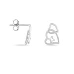 Boucles D'oreilles Puces Roma Argent Blanc Oxyde De Zirconium - Puces Femme | Marc Orian