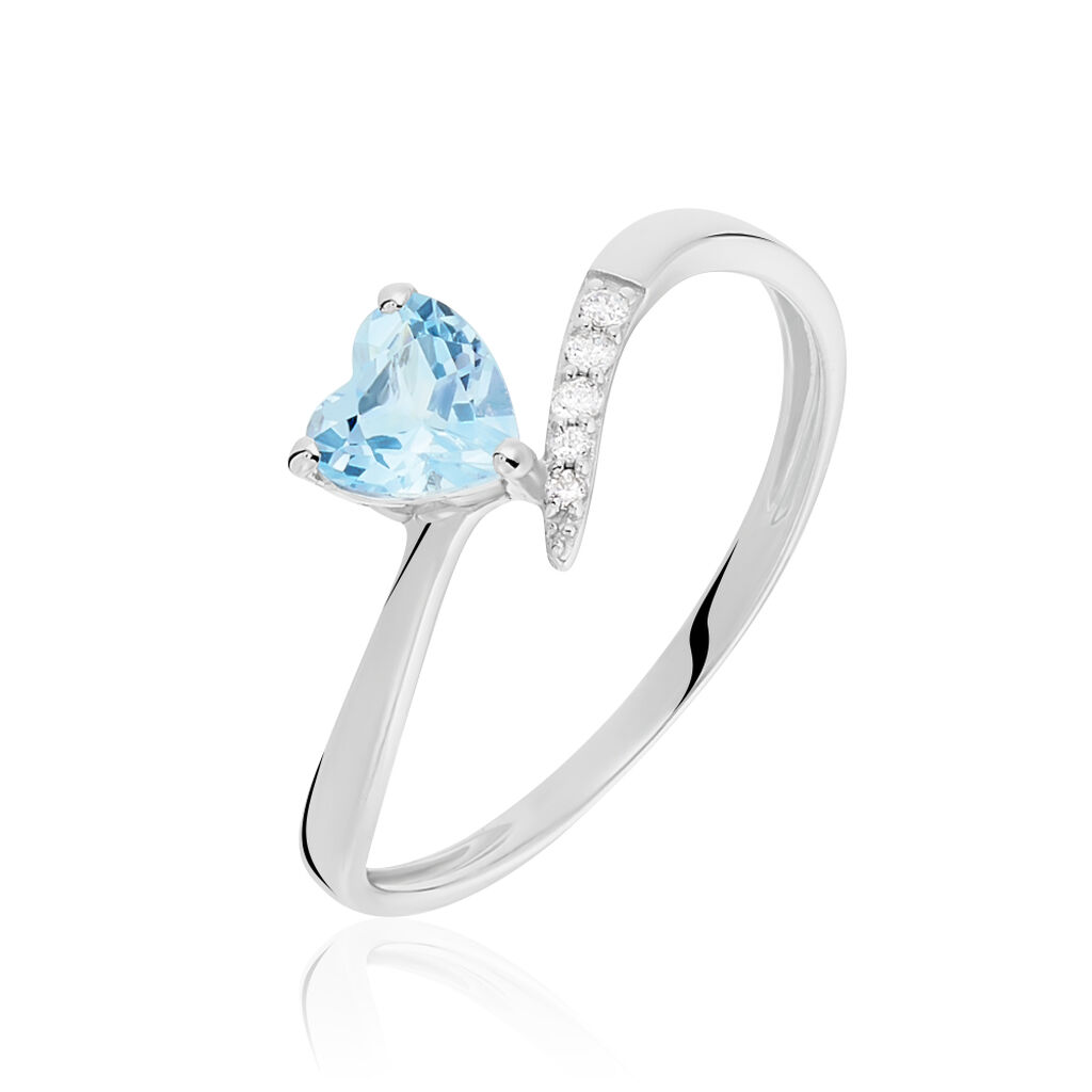 Bague Eva Or Blanc Topaze Et Oxyde De Zirconium - Bagues pierres fines Femme | Marc Orian