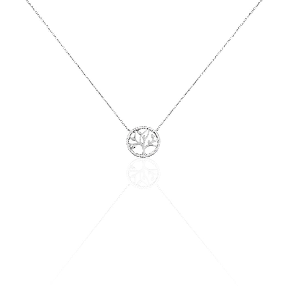 Collier Aarona Or Blanc Diamant - Colliers avec pierres Femme | Marc Orian