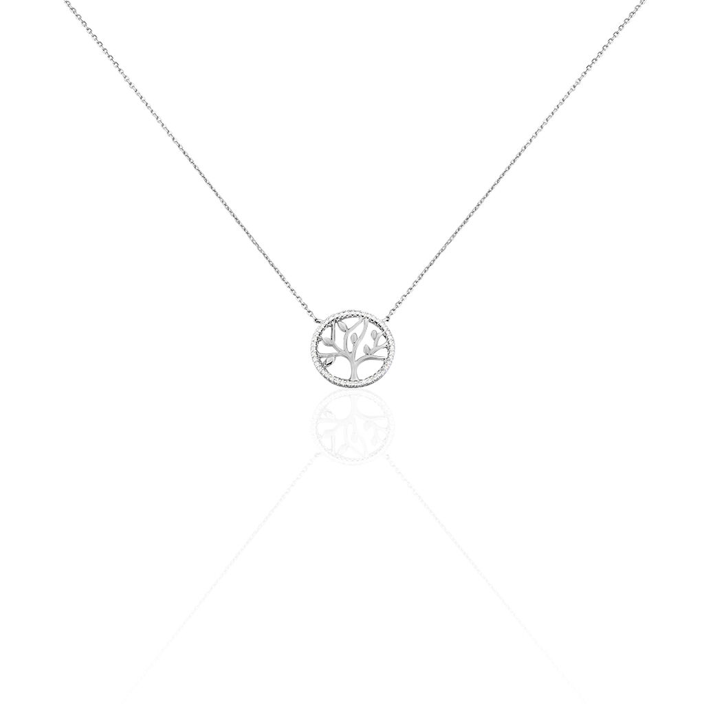 Collier Aarona Or Blanc Diamant - Colliers avec pierres Femme | Marc Orian