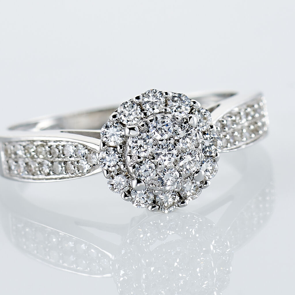 Bague Chou Or Blanc Diamant - Bagues fiançailles Femme | Marc Orian