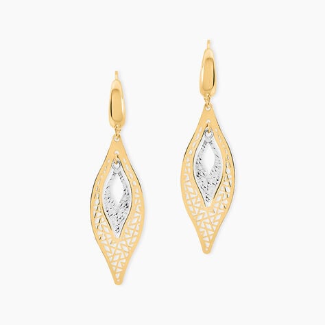 Boucles D'Oreilles Pendantes Gerontius Or Bicolore - Pendantes Femme | Marc Orian