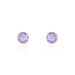 Boucles D'oreilles Puces Edy Serti Clos Or Blanc Amethyste - Puces Femme | Marc Orian