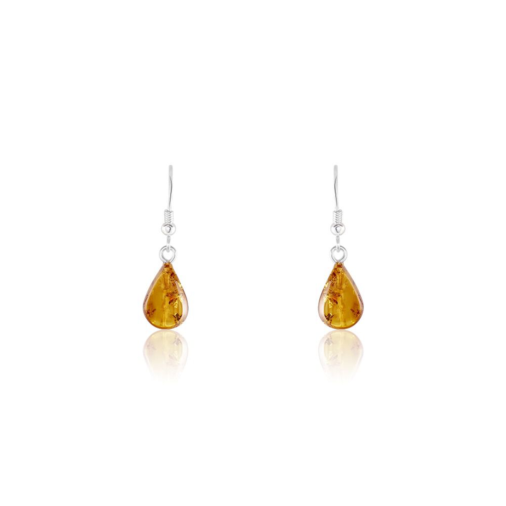 Boucles D'oreilles Pendantes Argent Blanc Mareme Ambre - Pendantes Femme | Marc Orian