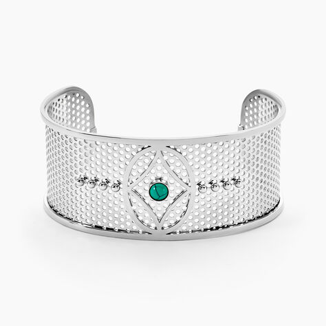 Bracelet Jonc Audreanne Acier Blanc Pierre De Synthese - Bracelets joncs Femme | Marc Orian