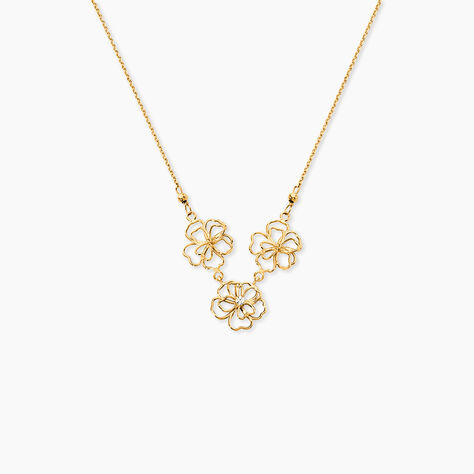 Collier Floraison Dor&eacute;e Or Jaune Oxyde De Zirconium - Colliers avec pierres Femme | Marc Orian