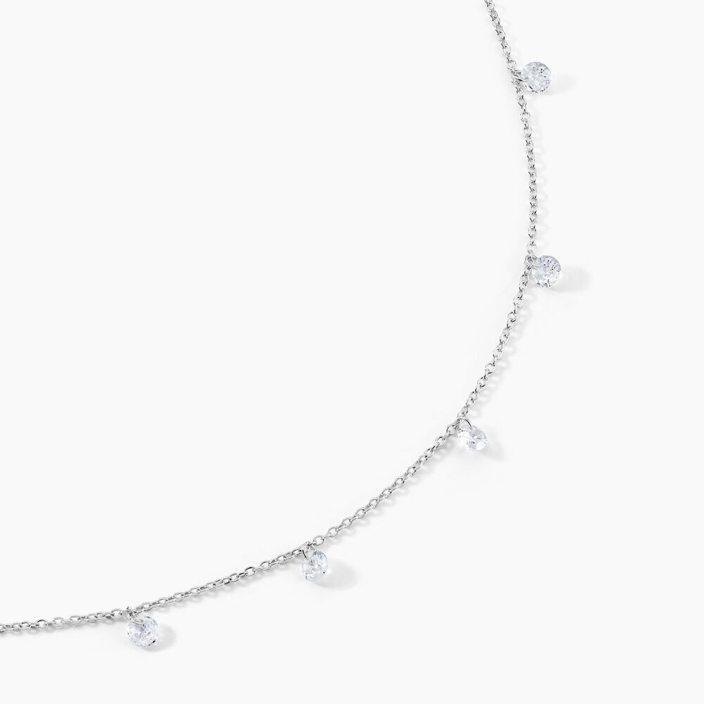 Collier Argent Collie Argent Blanc Oxyde - Colliers avec pierres Femme | Marc Orian