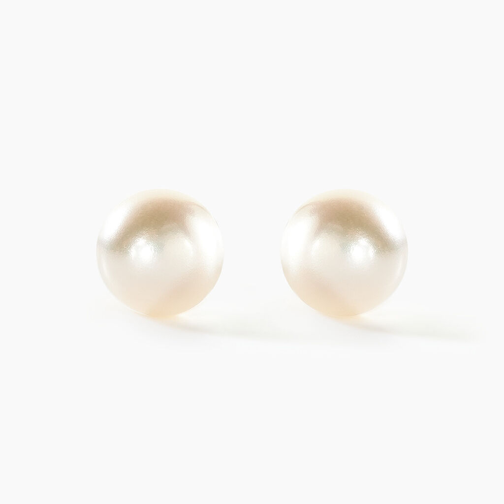 Boucles D'oreilles Puces Kesya Nacres Bouton Or Jaune Perle De Culture - Boucles d'oreilles mariage Femme | Marc Orian